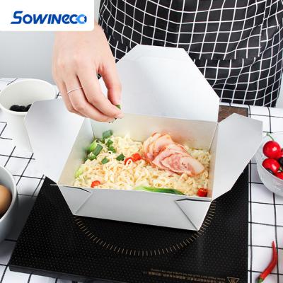 China Surface Use Directly On Induction Hob Price High Temperature Good Paper Bowl Rectangular Paper Bowl Paper Cooking Pot for sale