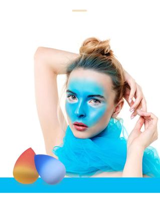 China Progressive Makeup Facial Sponge Powder Color Beauty Makeup Egg Drops Powder Blast Wholesale Color Quickly Printable Two Color Makeup Egg Logo for sale