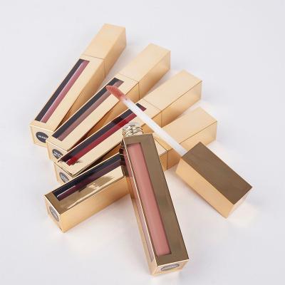 China The Vegan Cosmetic Luxury Logo Kiss Glitter Beauty Lipgloss Custom Makeup Square High Quality Waterproof Gold Lip Gloss Pigment Wholesale for sale