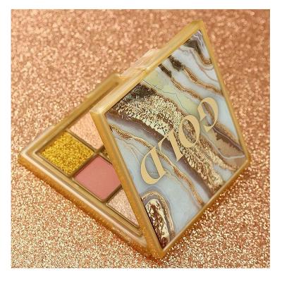 China Newest Waterproof Vegan Makeup Cosmetics Matte Glitter 9 Colors Custom Eyeshadow Palette Customize Luxury Gold Magnetic Eyeshadow Palette for sale