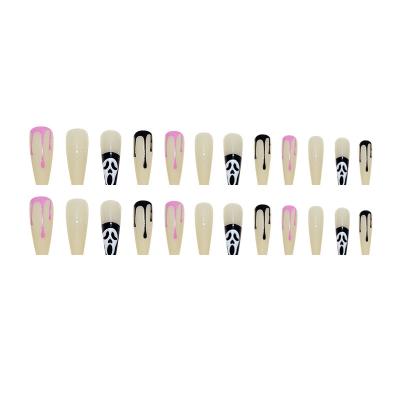 China Meaterial Custom Nails Wholesale Various Color Eco-friendly Long Fake Press On Nails For Women Fake Finger Nails For Halloween for sale