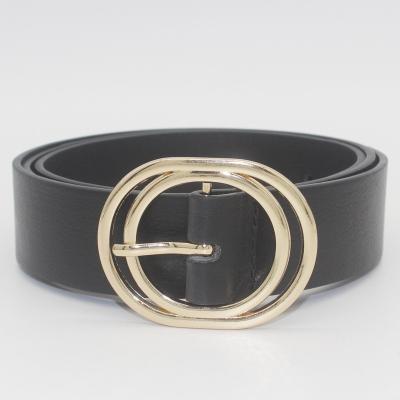 China Women Cheap Garment Decoractive Price Decorative PU Belt Ladies Fahion Double Ring Buckle Decorative Skinny Belt for sale