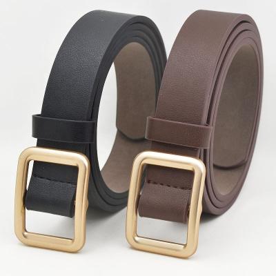 China Leisure 2022 retro style simple soft square buckle new PU children's designers leather belts for sale