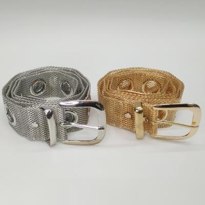 China Custom ALLOY Woman Fahion Metal Mesh Chain Big Eyelets Belt for sale