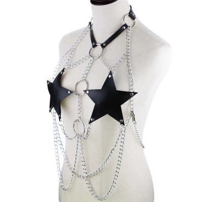 China Other Popular New Design Wholesale Custom Sexy Five-pointed Star Chain Strap Suspender for sale