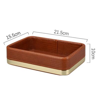 China New 2022 Mfg Organizer Luxury Desktop Storage Box Viable Custom Design Leather Storage Box for sale