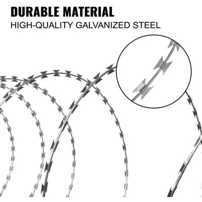 China High Quality Great Protection Razor Wire Accordion Hot Dipped Galvanized Razor Barbed Wire BTO-22 Galvanized Stainless Steel Military Concertina for sale