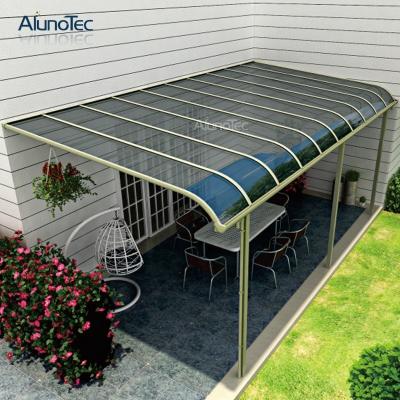 China Aluminum Outdoor Roof Windproof Balcony Tents Shade Garden Polycarbonate Cover Patio Awning for sale