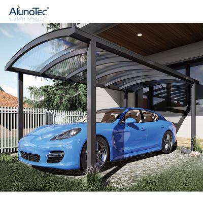 China Aluminum Alloy Gray Metal Frame Garage Carport Polycarbonate Roof Tent for sale