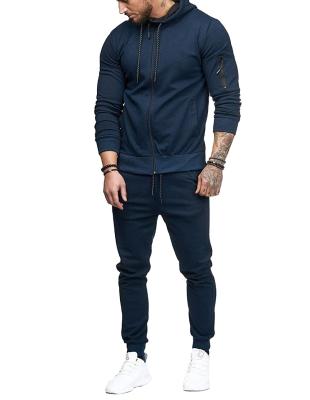 China 2021 New Trend Men's Breathable Sports Suit Sports Running Men's Wear Sleeve Zipper Embellished Casual Fitness for sale