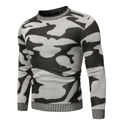 China Autumn/Winter Anti-wrinkle New Men's Cashmere Sweater Camouflage Loose Round Collar Striped Knit for sale