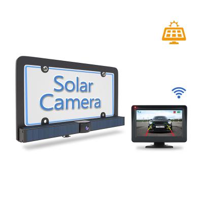 China Solar Power USA Fit Panel Solo 4 Power Easy Built-in Wireless License Plate Reverse Camera With Parking Lines With New Design 4.3inch TFT LCD Display Screen for sale