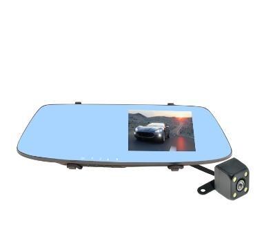 China Waterproof 4.3 inch dashcam black box, G-sensor, loop recording, wide angle rearview HD resolution and dual lens DVR for sale