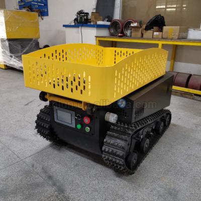 China Widely Small Dumper High Performance Off-Road Track Carrier Steel AGV with SLAM Laser Navigation for 200 Kg Load Capacity for sale