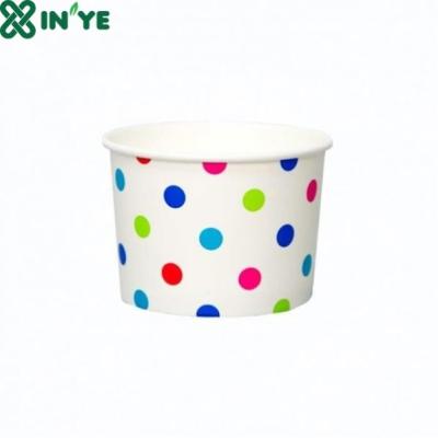 China Eco - Friendly , Printed Disposable Ice Cream Cup With Domed Lid for sale