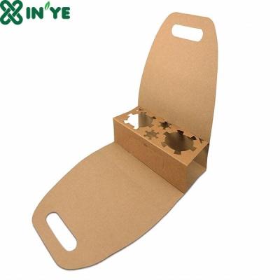 China Disposable Hot Selling Corrugated Coffee Carrier With Handle for sale