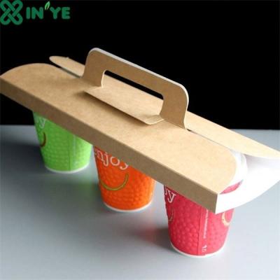 China Disposable Custom Logo Coffee Take Away Paper Cup Holder for sale