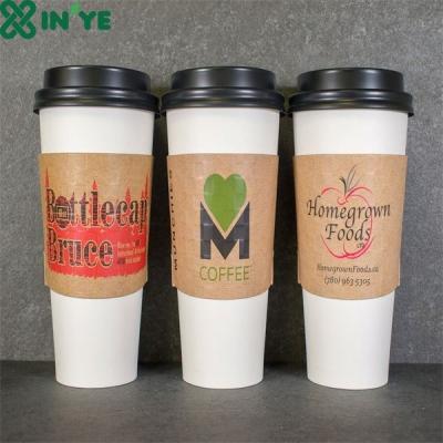 China Custom Logo Disposable Hot Paper Cup With Lid And Sleeve for sale