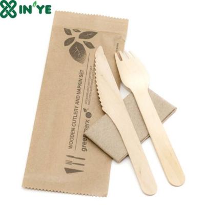 China High Quality Eco-friendly Wholesale Wooden / Bamboo Disposable Cutlery Set for sale