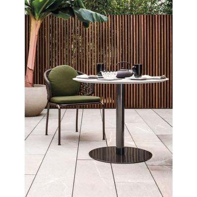 China Modern Outdoor Waterproof Aluminum Rope Frame Modern Round Dining Tables for sale