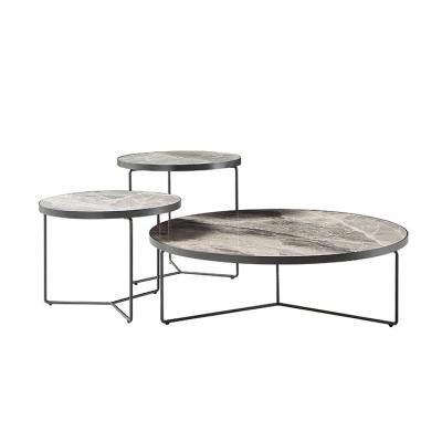 China Modern Premium Quality Italian Marble Top Nordic Coffee Table Round Tea Table for sale