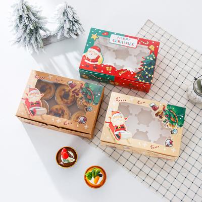 China Recycled Materials 2023 Wholesale Custom Christmas Bakery Cake Donuts And Cookie Box With Insert for sale