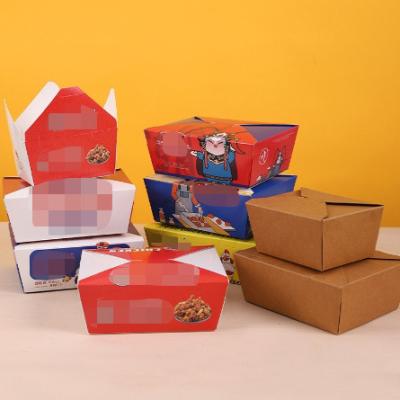 China Recycled Materials Customized Food Grade Disposable fried chicken packaging box Paper Packaging Fried Chicken Box for sale