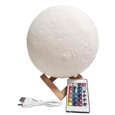 China Colorful Home Decor Minimalist 3D Moon Lamp 15cm Changing Gift Creative Gift USB Led Night Light Lamp for sale