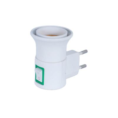 China Modern A18-1OEM European Plug To E27 Italy Egypt Type Switch Socket Lamp Socket Factory Factory Electrical Adapter for sale