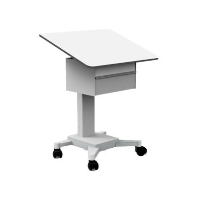 China Metal 20 Degree Laptop Sit Stand Height Adjustable Rolling Computer Stand for sale