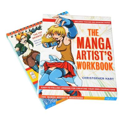 China paper & Cardboard Hidden Wire Tied Custom Manga Artist Notebook Softcover Book Printing Printing Service for sale