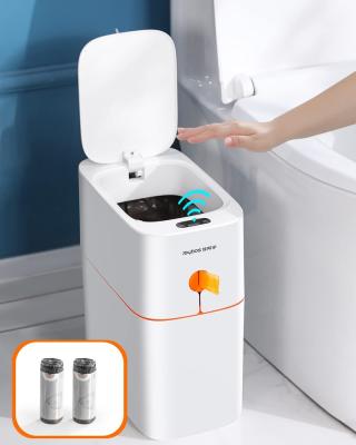 China JOYBOS Viable 4 Gallon Motion Sensor Bathroom Trash Can Touchless Trash Can With Lid Electric Smart Waste Bin For Living Room for sale