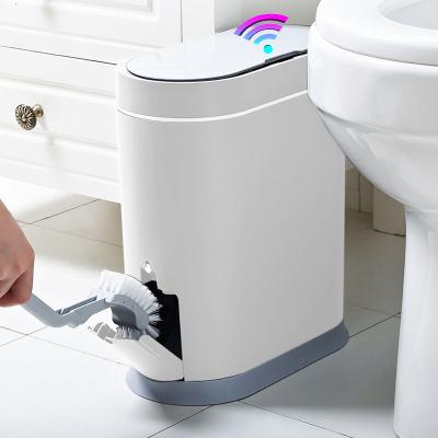 China Stored Waterproof Narrow Trash Can Joybos Sensor Seam Bin Household Electronic Smart Automatic Waste Toilet Bin Waste Bin Bathroom for sale