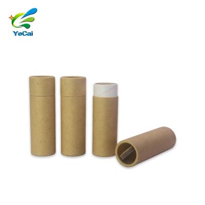 China Biodegradable In Stock 1 Ounce Eco Friendly Biodegradable Lift Up Tube Brown Air Freshener Paper Tube Packaging for sale