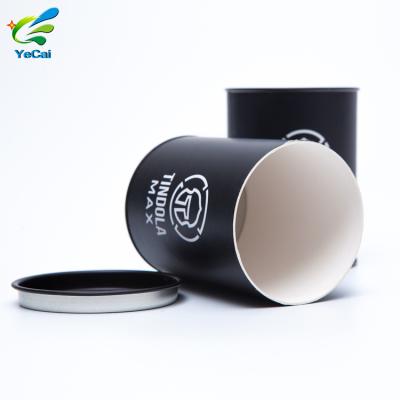 China Custom Biodegradable Wax Tube Can, Wax Tube Container, Paper Tube For Wax Packaging Metal Silver Black Matte Lid for sale