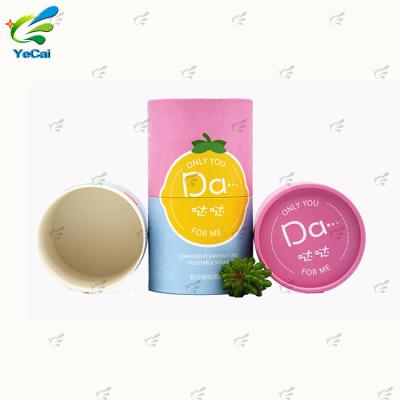 China Hot Selling Recyclable Candy Bottle Printing Food Grade Recycled Cardboard Tube Chocolate Candy Paper Tube Sweet Kraft Packaging Box for sale