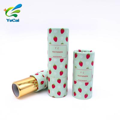 China Recycled materials wholesale colorful cute empty paper lipstick tube packaging paper tube for lip balm for sale