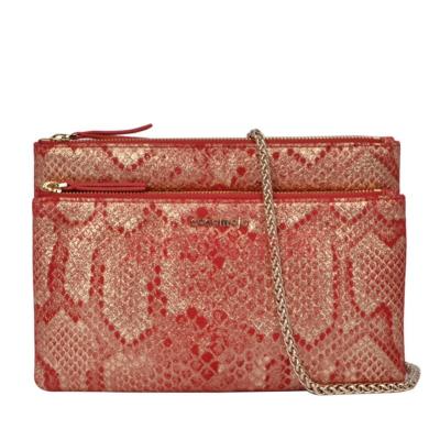 China High Quality Cross - Double Body Bag Genuine Snakeskin Leather For Women Bags Snake Print Suede Handbags for sale