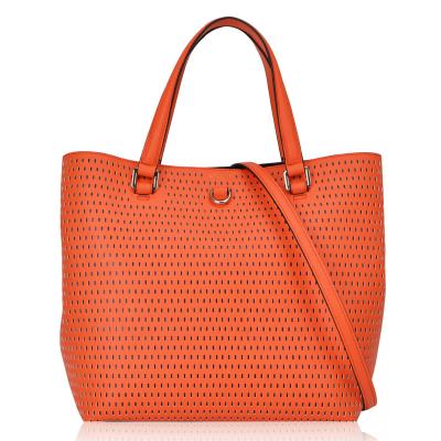 China High Quality Double Face PU With Punch Holes High Quality PU Leather Tote Bags for sale