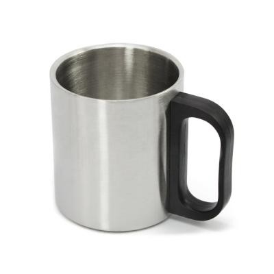 China Sustainable 220ml Double Wall Stainless Steel Coffee Mugs With Plastic Handle for sale