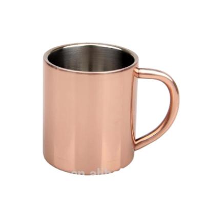 China Rose Gold Coffee Mug 13.5oz/400ml Double Wall Stainless Steel Disposable Tea Cup for sale