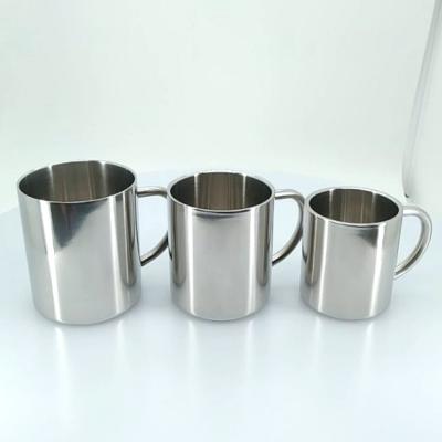 China Sustainable Custom Double Walled Stainless Steel Camping Mug , Wholesale Recycled Metal Mug for sale