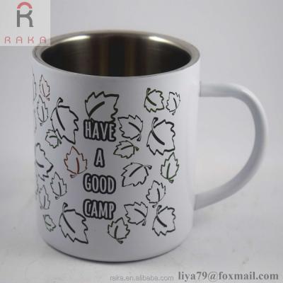 China Sustainable Custom Double Wall Camping Mug / Stainless Steel Mug With Custom Logo for sale