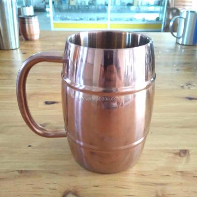 China Sustainable Rose Gold Stainless Steel Coffee Mug and Beer Mugs with Lid, Double Wall Insulated -450ml for sale