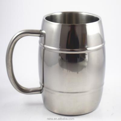 China Sustainable Double Wall Stainless Steel Barrel Mug, Beer Mug And Coffee Mug for sale