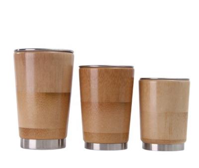 China Stainless Steel Disposable Bamboo Pint Cup , Double Wall Bamboo Pint Glass for sale