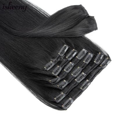 China Wholesale 100% Natural Silky Straight Remy Clip On Extension Full Head Human Hair Blonde 8pcs/set Color 8pcs/set Clip Ins Blonde Straight Head Hair Extensions for sale