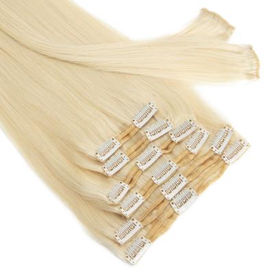 China Virgin Remy Hair Extension 8 Pieces Silky Straight Clip In 100% Platinum Blonde Remy Human Hair Extensions 170g Clip In Bundles Malaysian Hair Extensions for sale