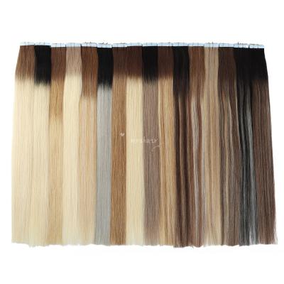 China OEM Wholesale Silky Straight Wave Healthy Bouncy Texture No Shedding And Tangle High Quality 100% Rumy Hair Tape On Hair Tape Weft Hair for sale