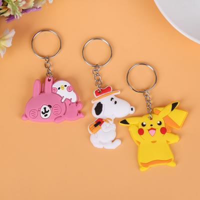 China Simple Cute Rubber Key Chain Key Ring Girl Boy Key Chain Souvenir Cartoon Doll Key Chain Cartoon Figure en venta